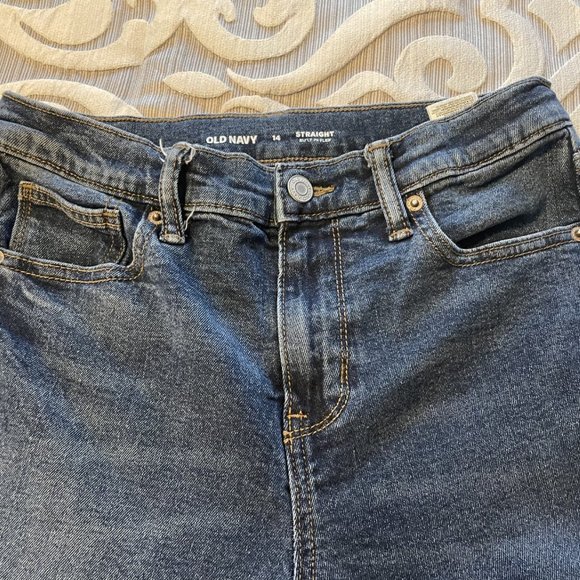 Lot of 2 Boys Old Navy Straight Leg Blue Jeans Size 14 EUC Bundle - Picture 3 of 7